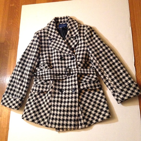 Wool Blend Blazer Jacket Women 1X Black White Check Tweed Belt Career Mackintosh - Picture 2 of 14